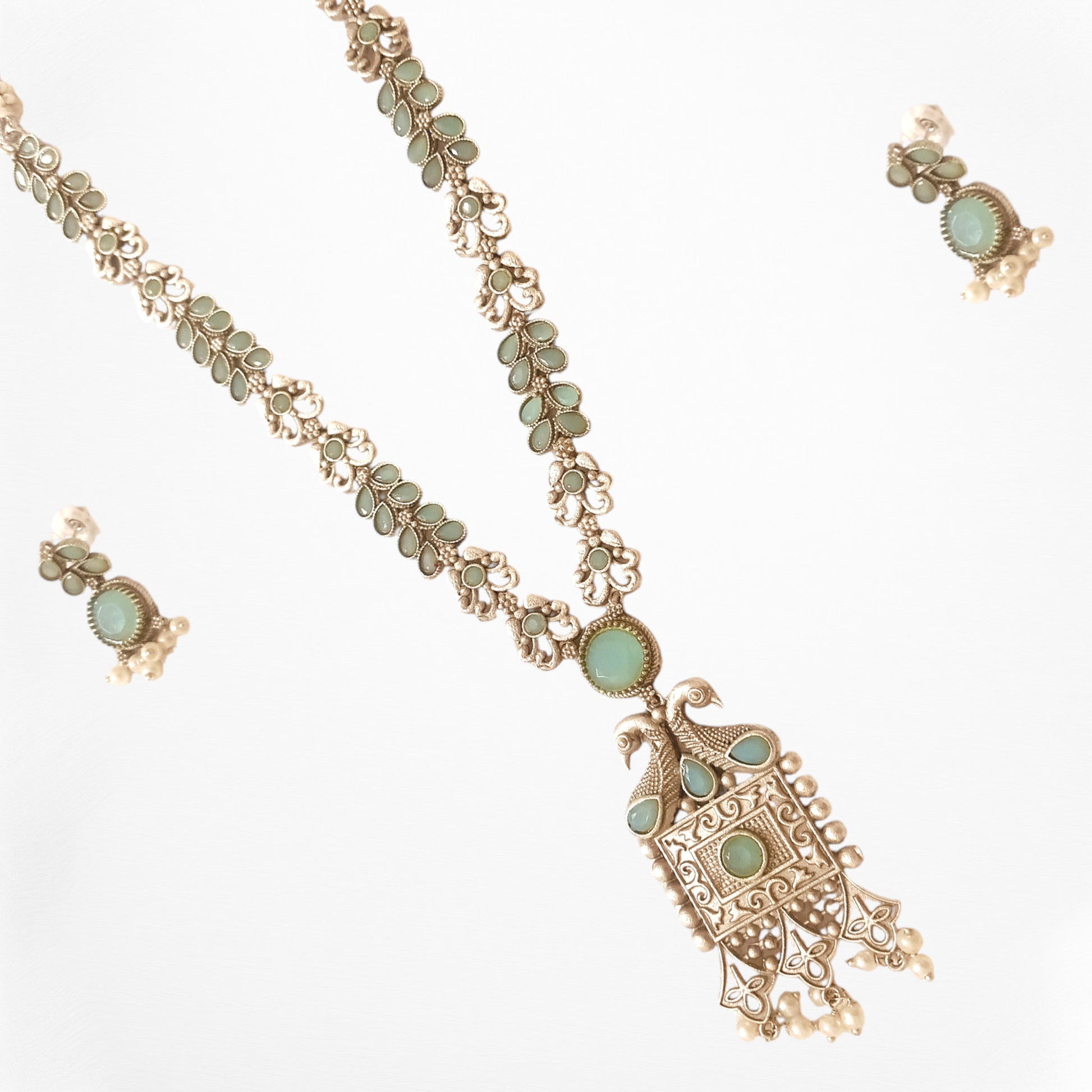Oxidized-Jewelry-Set-With-Long-Fashionable-Chain-And-Pendant-In-USA