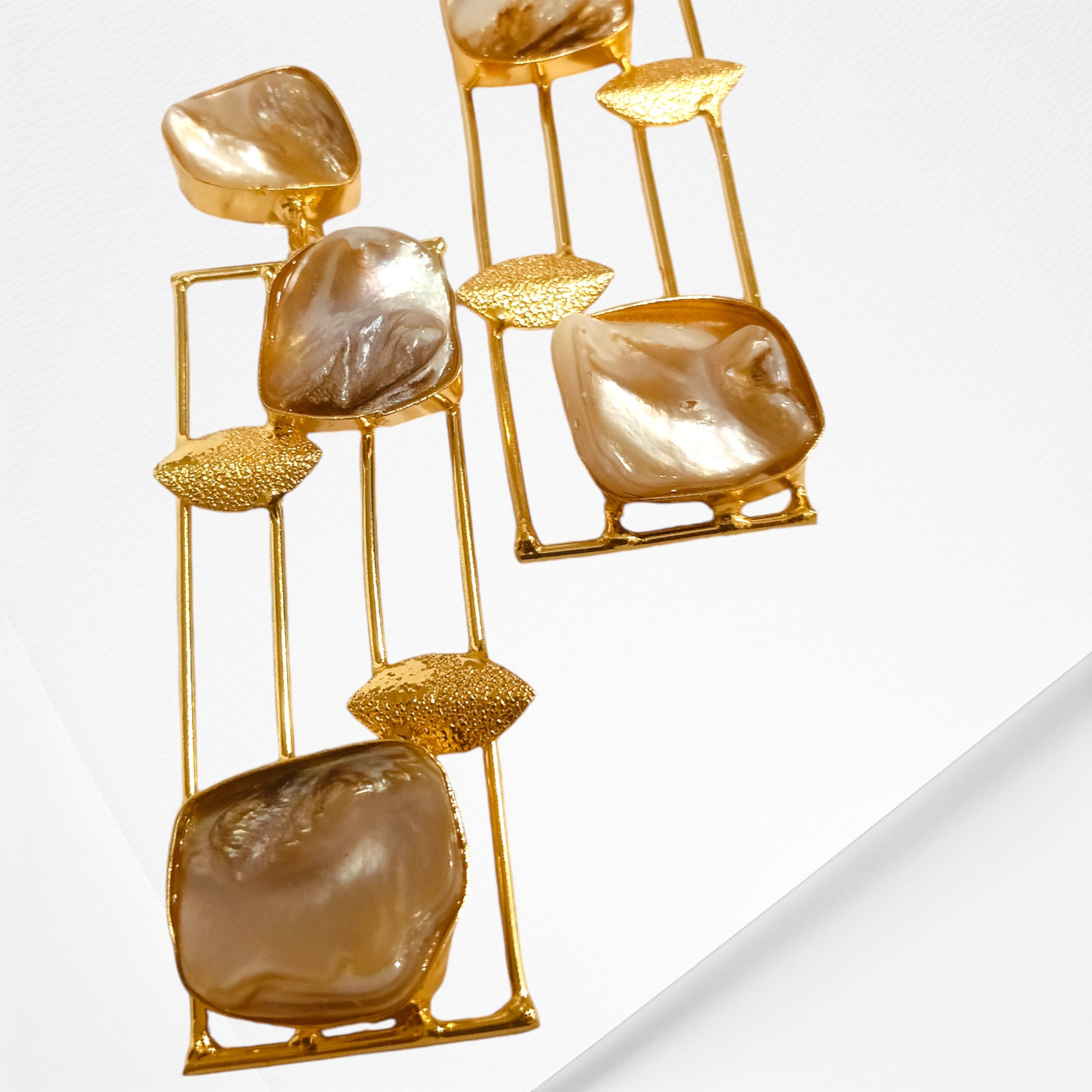 Long-Designer-Dangling-Statement-Earrings-In-Brass