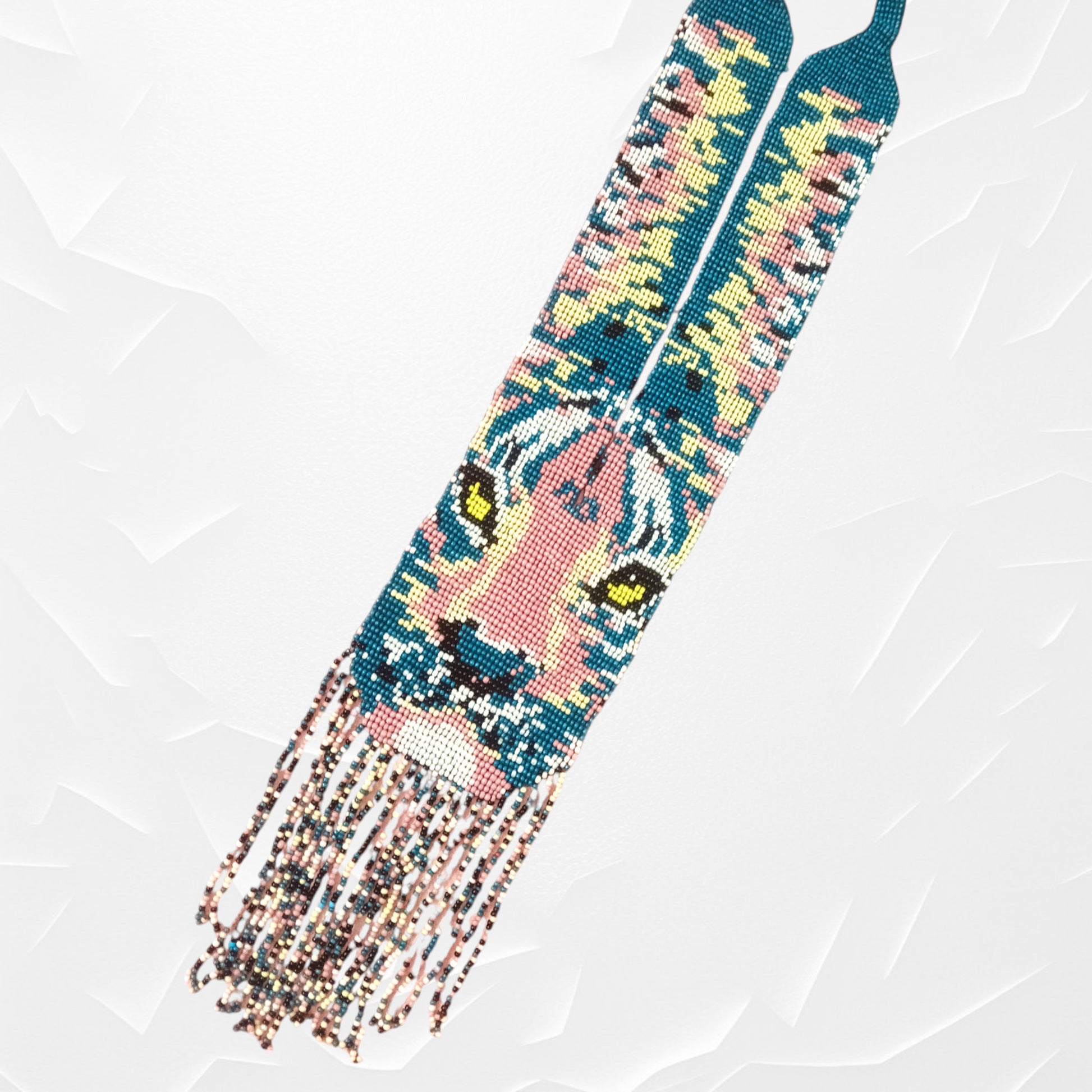 Small-Beaded-Long-Necklace-In-Tiger-Face-Design