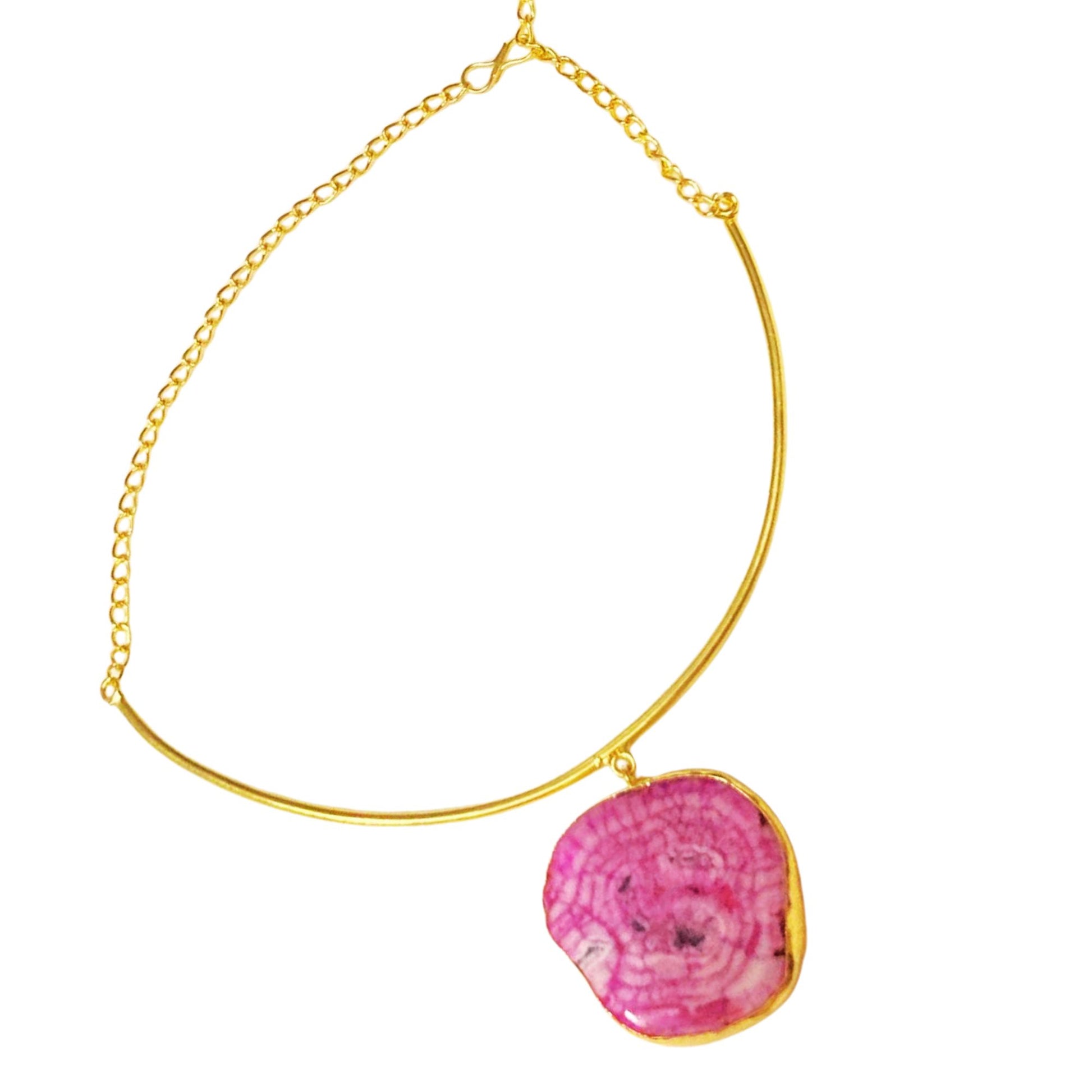 gold-statement-choker-chain-necklace-set