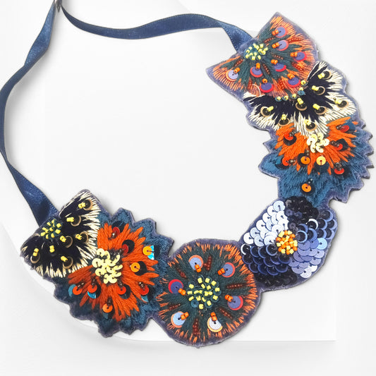 Meauiful’s Lively Floral Bib Style Necklace