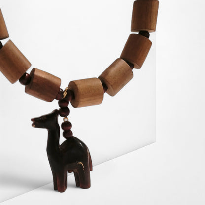 Meauiful's Beaded Choker Necklace with Horse Pendant