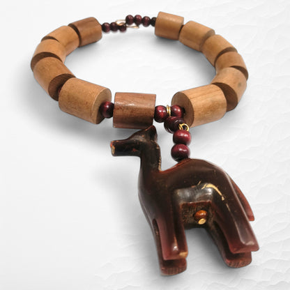 Meauiful's Beaded Choker Necklace with Horse Pendant