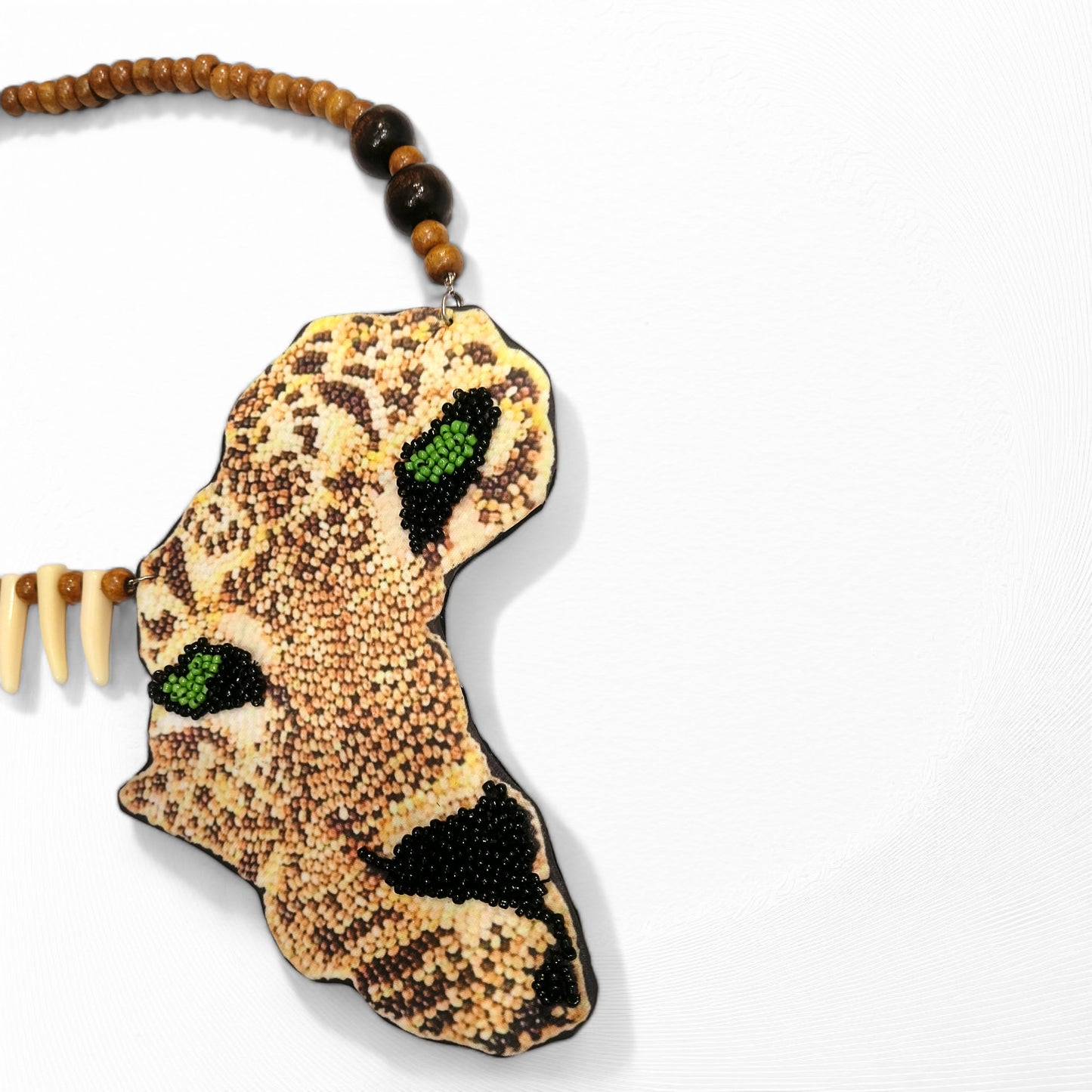 Meauiful's Mystical Tiger Mask Long Beaded Necklace