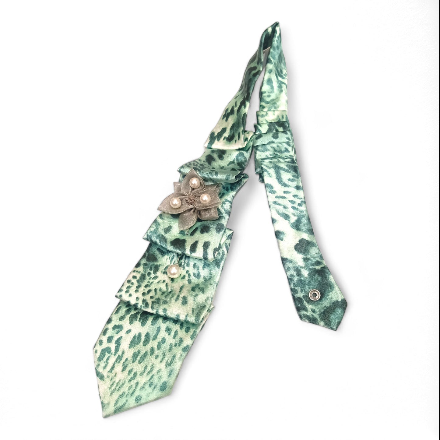 Meauiful’s Green Animal Print Necktie Necklace