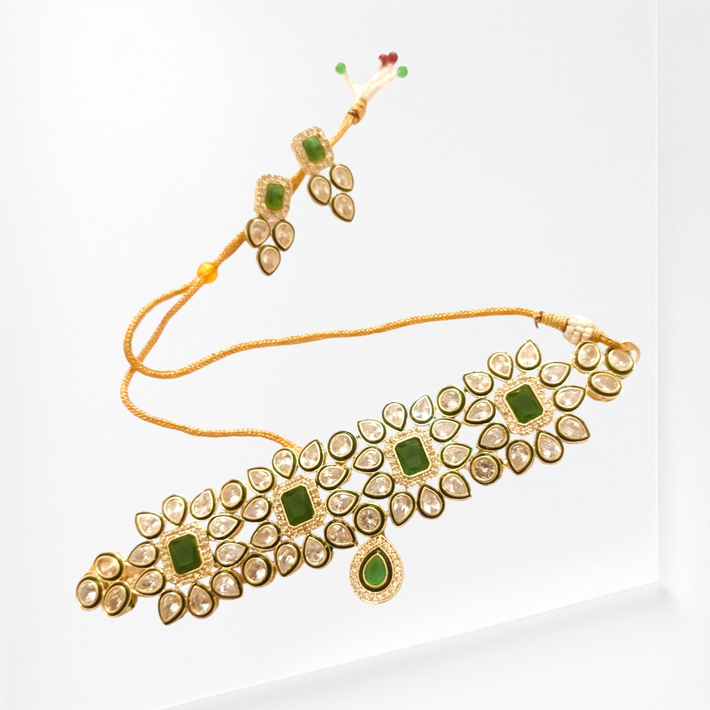 Meauiful’s Emerald Blossom Kundan Jewellery Set