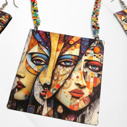 Meauiful’s Colorful Fabric and Bead Necklace Set