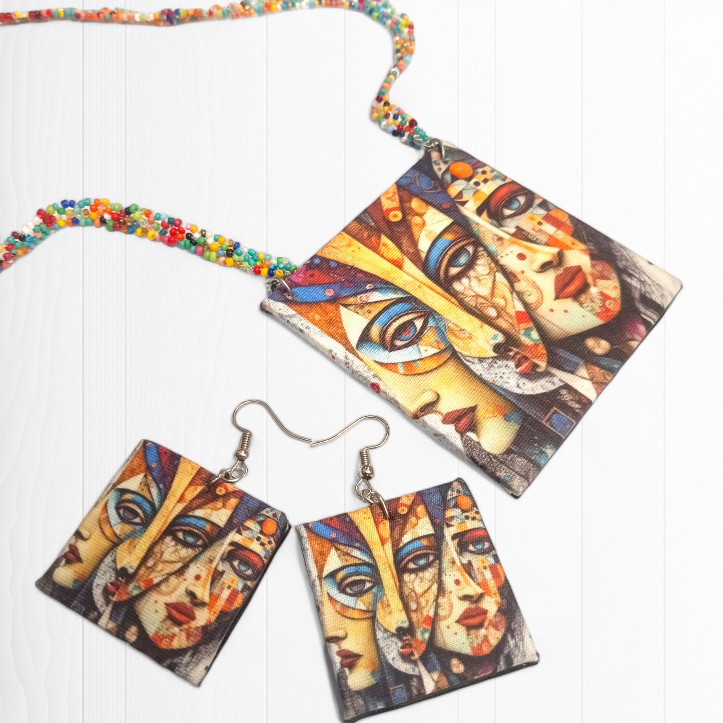 Meauiful’s Colorful Fabric and Bead Necklace Set