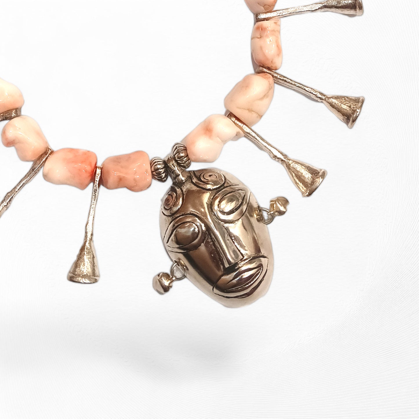 Meauiful’s Big Bead Necklace with Tribal Face Pendant